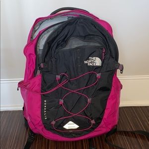 North Face Borealis Backpack in fuchsia pink